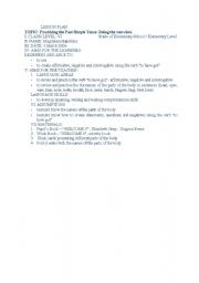 English Worksheet: lesson plan