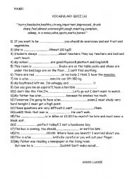 English Worksheet: vocabulary