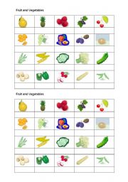 English Worksheet: Fruit and Vegetables