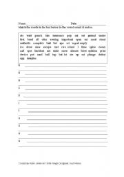 English Worksheet: Long and Short Vowel Worksheet