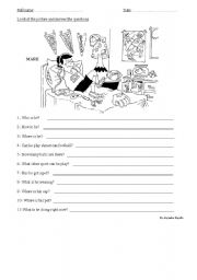 English Worksheet: Look and answer