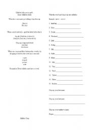 English Worksheet: Syllable Chop