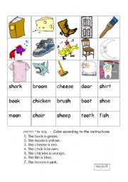 English Worksheet: memory  game