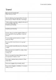 English Worksheet: Travel - Speaking