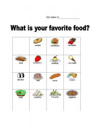 English Worksheet: food