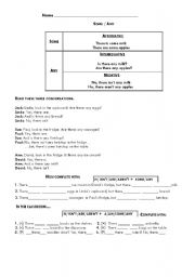 English Worksheet: Some and Any