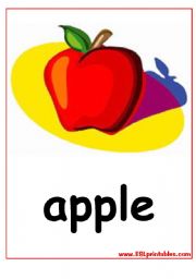 English Worksheet: The fruits flash-cards