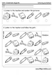 English Worksheet: Classroom material: listening worksheet