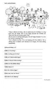 English Worksheet: Birthday party