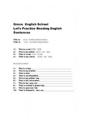 English Worksheet: This and that