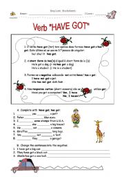 English Worksheet: Have Got