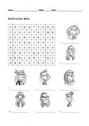 English Worksheet: Family wordsearch