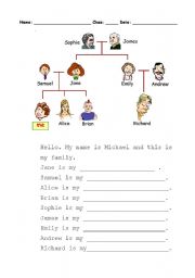 English Worksheet: Family