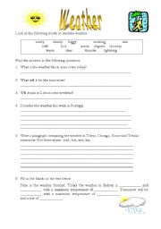 English Worksheet: weather