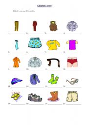 English Worksheet: CLOTHES