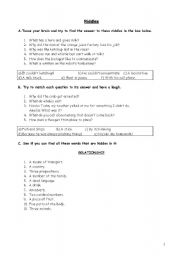 English worksheet: Riddles