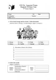 English Worksheet: personal identification