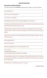 English Worksheet: Interview Count Dracula