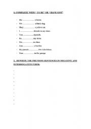 English worksheet: to be or have got