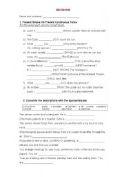 English Worksheet: Revision