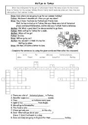English Worksheet: We will go Turkey