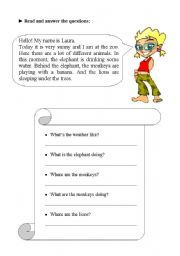 English Worksheet: At the zoo 