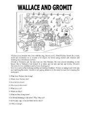 English Worksheet: reading comprehension - Wallace and Gromit