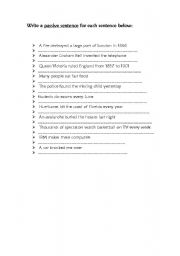 English Worksheet: passive