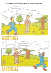 English Worksheet: greetings and farewells