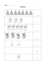 English Worksheet: Christmas Count