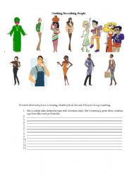 English Worksheet: Clothing/Describing People