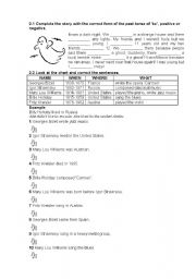 English Worksheet: Past Simple for New Hotline Elementary