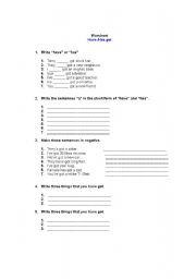English Worksheet: have got and has got