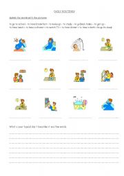 English Worksheet: Daily routines