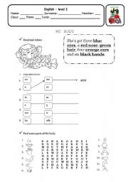 English Worksheet: The body