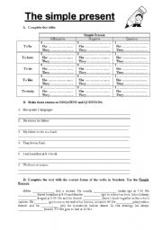 English Worksheet: simple present