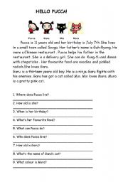 English Worksheet: Learning with Pucca