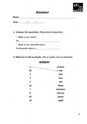 English Worksheet: Revisions