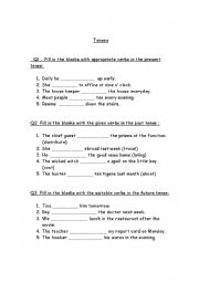 English worksheet: tenses