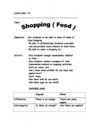 English Worksheet: shopping