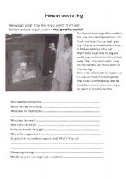 English Worksheet: How to wash a dog