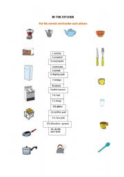 English Worksheet: IN THE KITCHEN