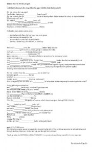 English Worksheet: Skater boy song