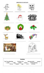 English worksheet: Christmas vocabulary