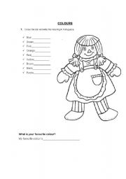 English worksheet: Colour the doll