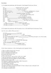 English Worksheet: Present Continuous Tense