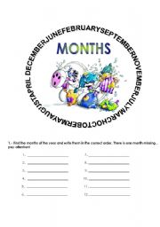 English Worksheet: months