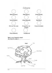 English Worksheet: colors