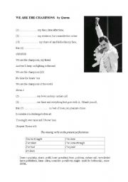 English Worksheet: WE are the Champions 