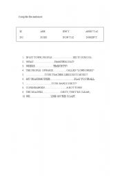 English Worksheet: complete the sentences